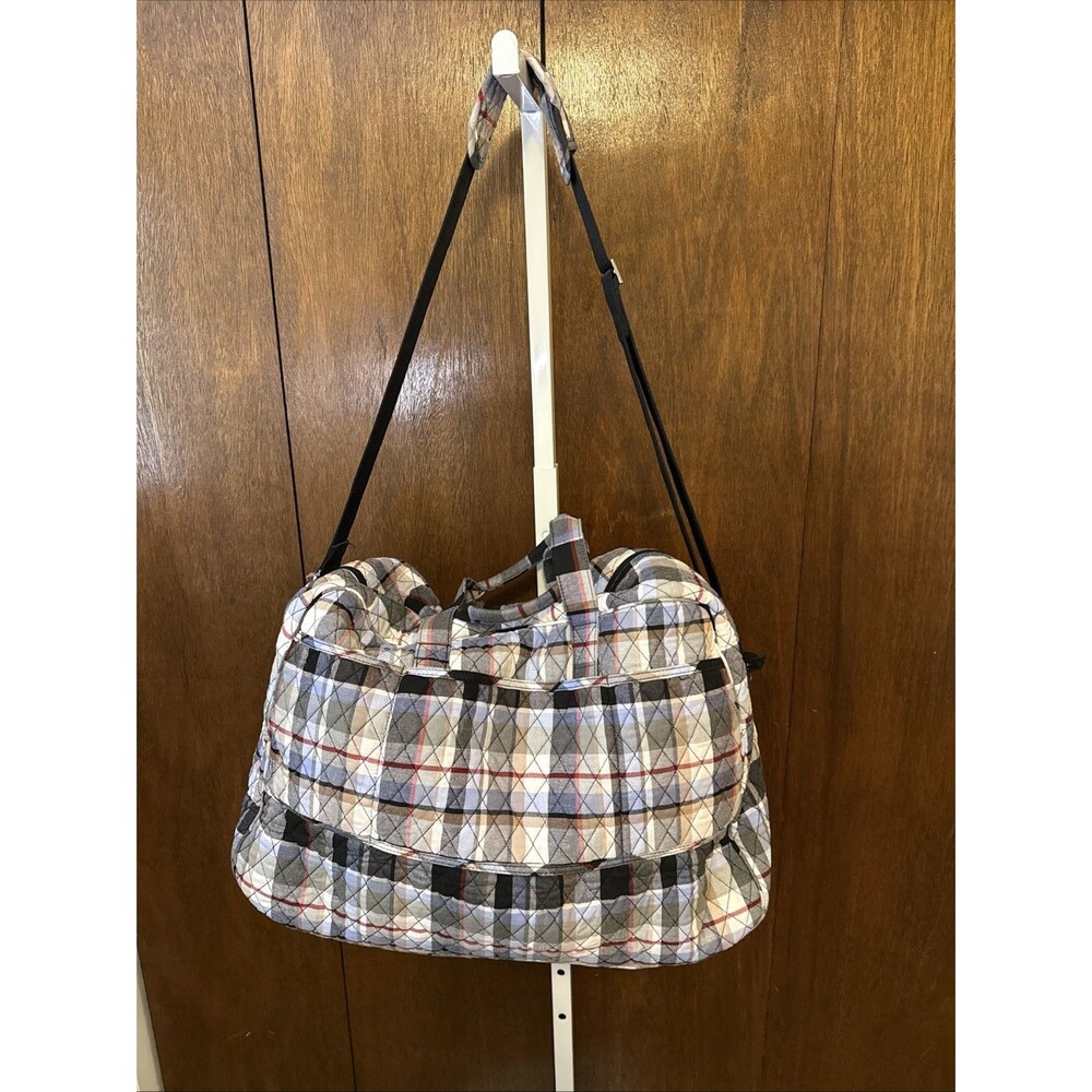 Vera Bradley Perfectly Plaid Large Traveler Weekend Duffel Bag 22x11x11 - Picture 8 of 11